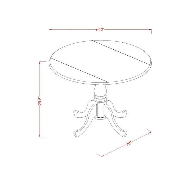 East West Furniture DLT-ESP-T Dublin Modern Kitchen Table - a Round Dining Table DLT-ESP-TP - Diamond Home USA