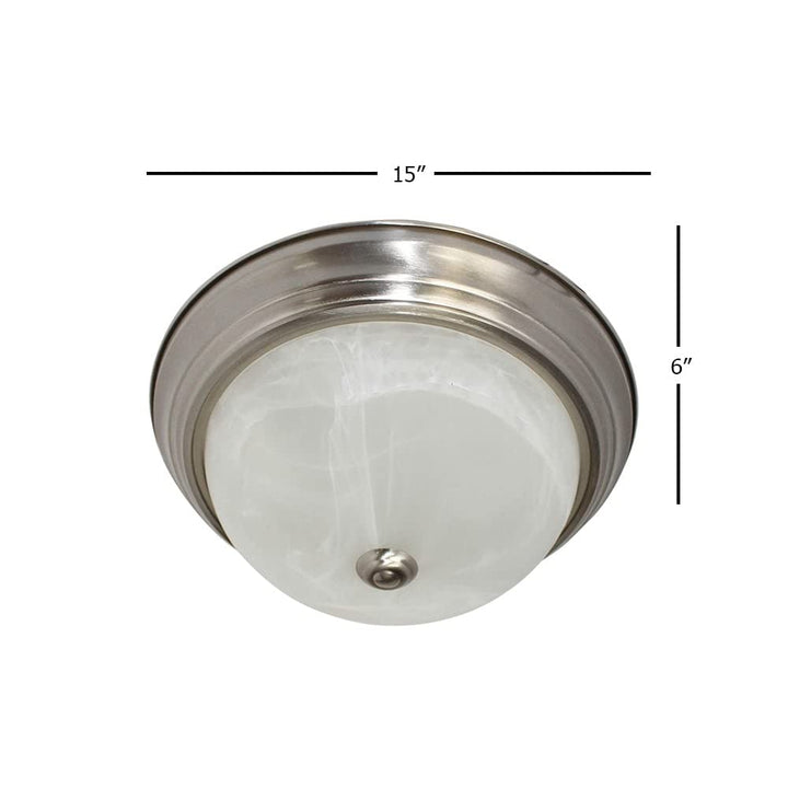 Led Flush Mount Ceiling Light 15" d X 5.75" h Brushed Nickel Modern Contemporary - Diamond Home USA