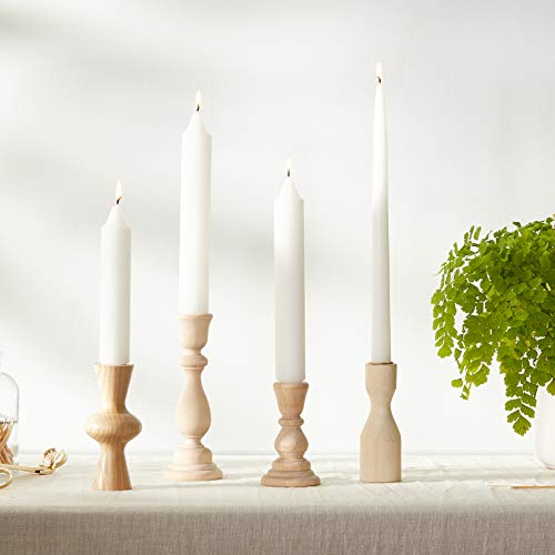 Root Unscented Grecian Collenettes Dinner Candles 7-Inch Tall Box of 4 Dark