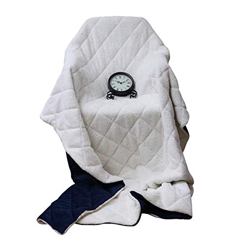 Cozy Soft Quilted Fleece-Like Throw Blue Solid Color Victorian Fleece Microfiber - Diamond Home USA