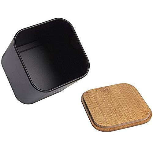 Kitchen Canister Set of 3 Coffee Sugar Tea Storage Container with Bamboo Lids - Diamond Home USA