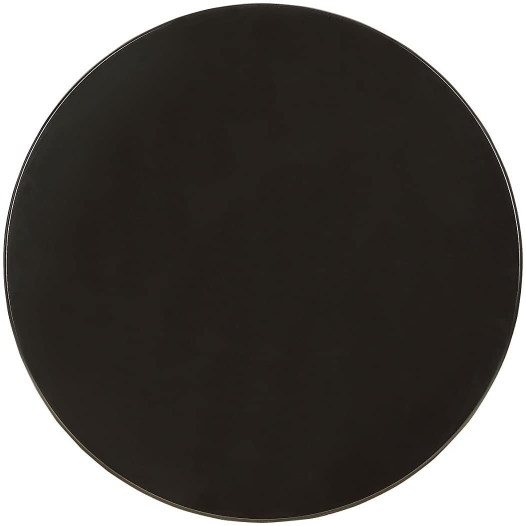 Round Top Side Table Turned Pedestal Base in Black Wood Finish Solid - Diamond Home USA