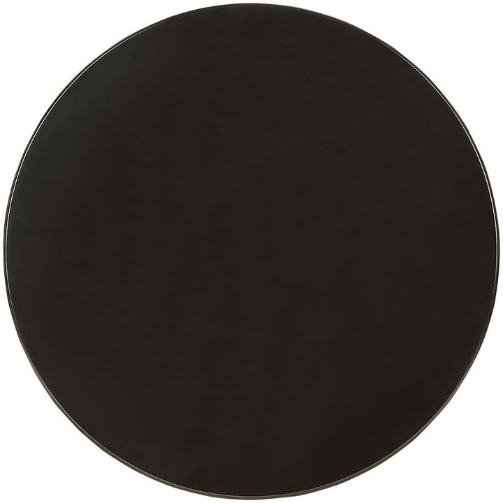 Round Top Side Table Turned Pedestal Base in Black Wood Finish Solid - Diamond Home USA