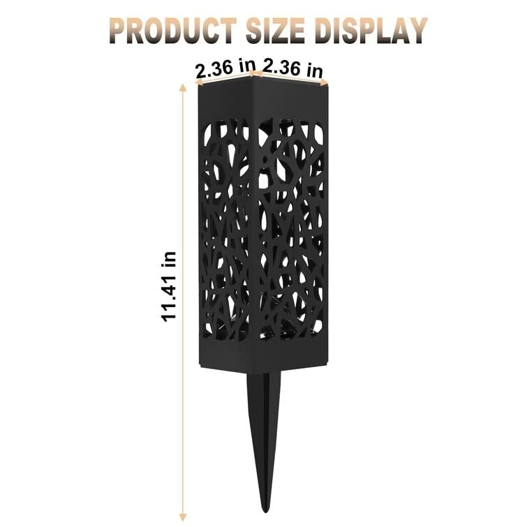 6pk Matte Black Solar Powered tegrated Led Pathway Light Pack Plastic Bulbs - Diamond Home USA