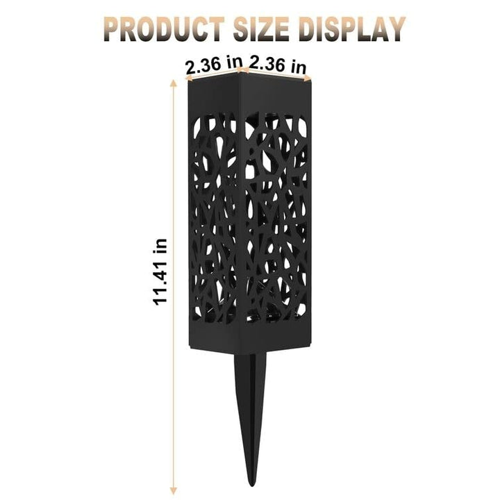 6pk Matte Black Solar Powered tegrated Led Pathway Light Pack Plastic Bulbs - Diamond Home USA