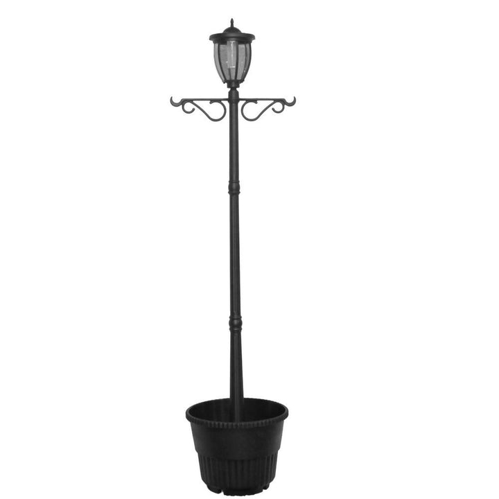 EdenBranch 7' Tall Kenwick Solar Lamp Post and Planter with Plants Hanger