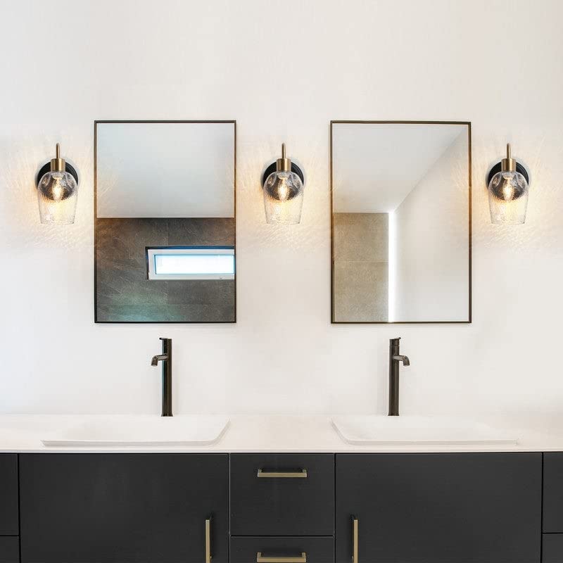 Modern 1-light Clear Glass Wall Sconce Industrial Bathroom Vanity Lighting - Diamond Home USA