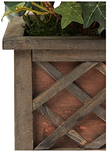 Nearly Natural 34in. Artificial Bougainvillea Topiary with Wood Box - Diamond Home USA