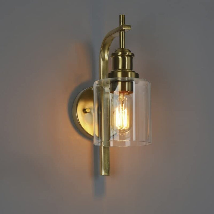 Modern Gold 1-Light Dimmable Wall Sconce with Glass Shade 4.5" L X 7.5" W - Diamond Home USA