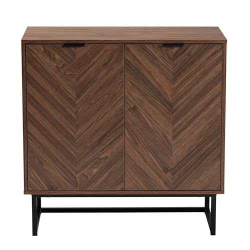 Modern Walnut Brown Finished Wood Storage Cabinet - Diamond Home USA