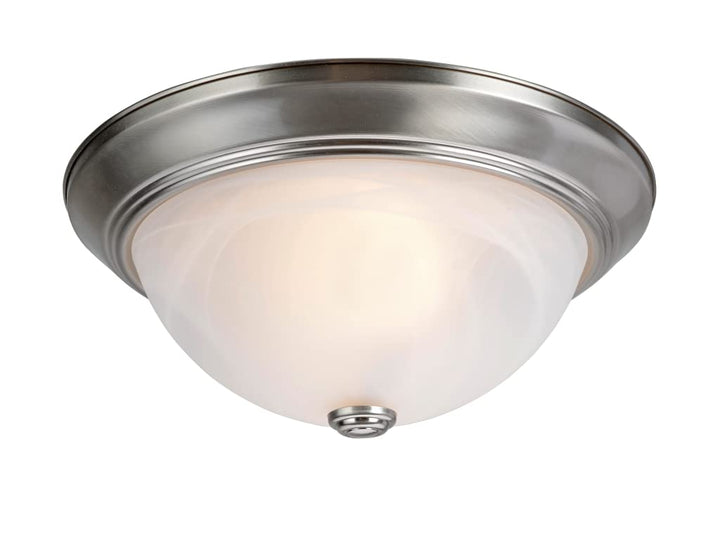 Aspen Creative 63014-1A 2-Light Flush Mount in Brushed Nickel Finish with - Diamond Home USA