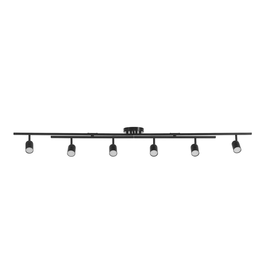 6-light Foldable Matte Black Led Integrated Track Lighting One Size Modern - Diamond Home USA