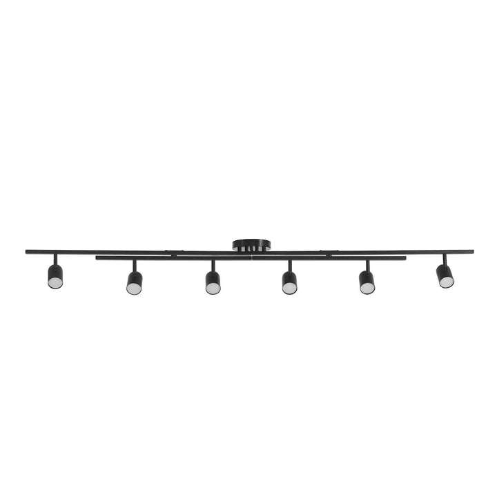 6-light Foldable Matte Black Led Integrated Track Lighting One Size Modern - Diamond Home USA