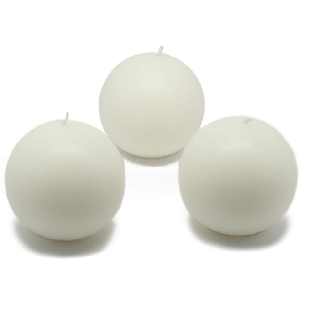 3 Inch Citronella Ball Candles (Set of 6) White Paraffin Wax
