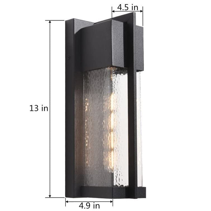 Black/Sand Black 13'' H Water Glass Outdr Flush Munt with Dusk t Dawn (Set - Diamond Home USA
