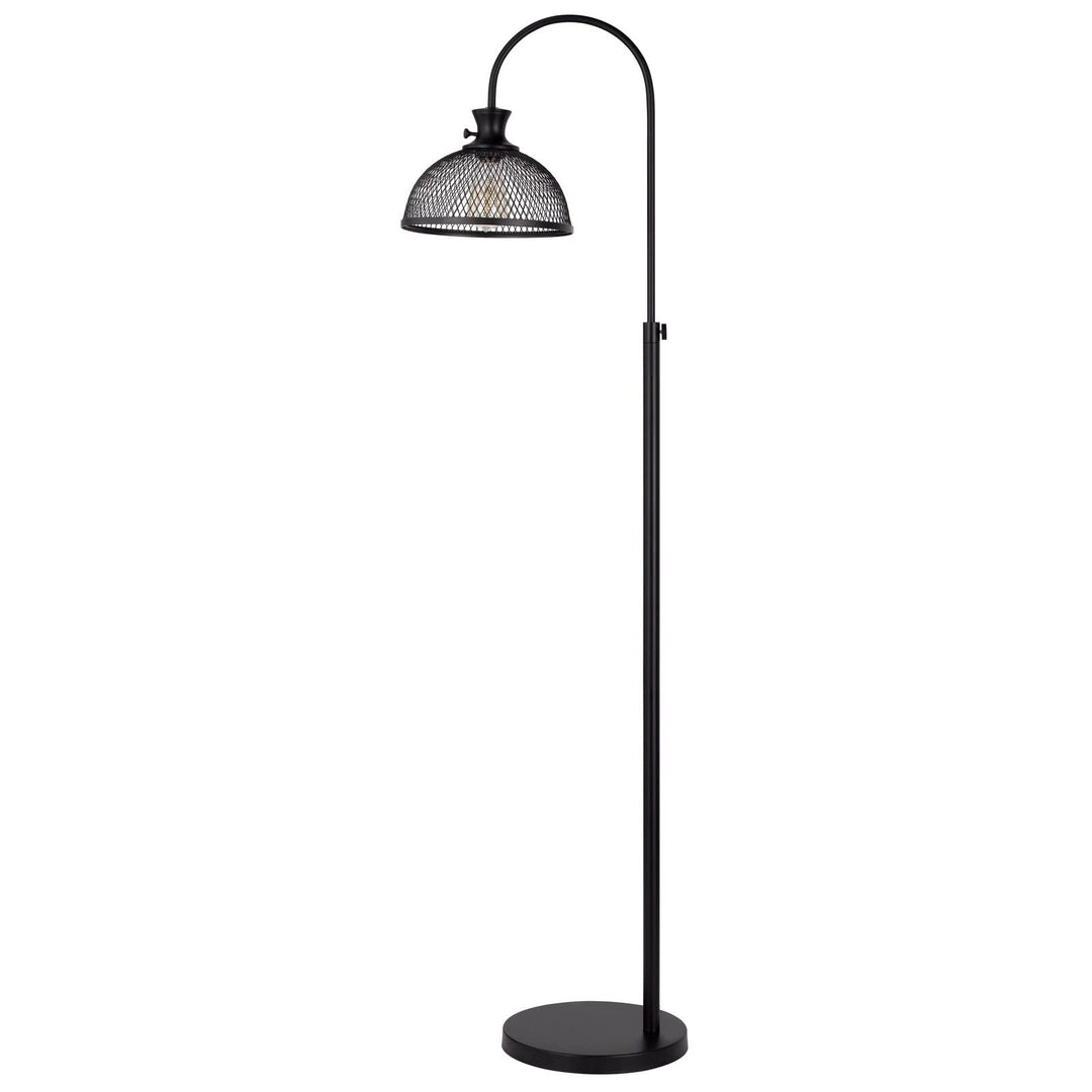 60w Metal Adjustable Floor Lamp with Mesh Shade Black Modern Contemporary