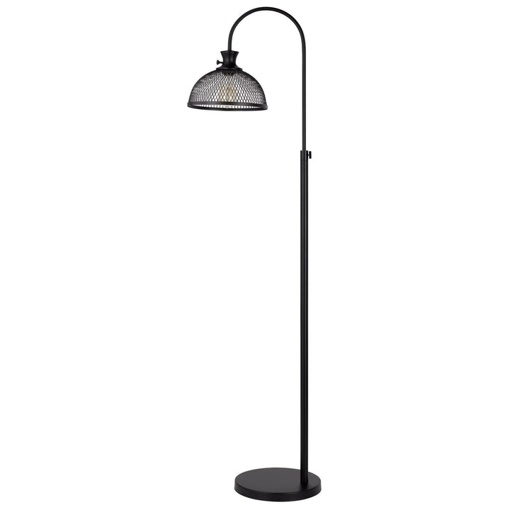 60w Metal Adjustable Floor Lamp with Mesh Shade Black Modern Contemporary