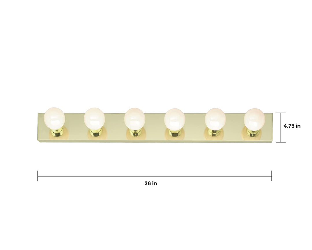 Nuvo SF77/190 Six Light Vanity 36 in 6 Brass-Polished/Cast
