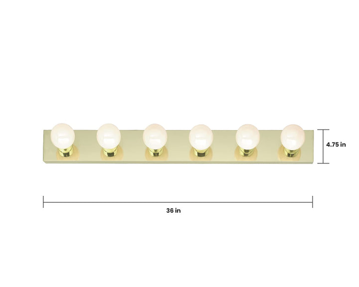 Nuvo SF77/190 Six Light Vanity 36 in 6 Brass-Polished/Cast
