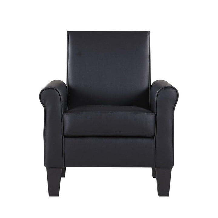Black Pu Leather Accent Arm Chair Single Sofa 35" X 30" Solid Modern - Diamond Home USA