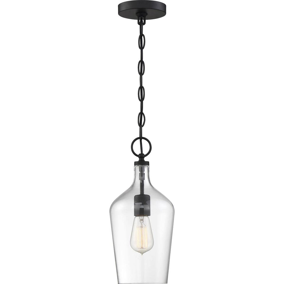 NUVO 60/6749 Hartley 1 Light Pendant Fixture Matte Black - Diamond Home USA