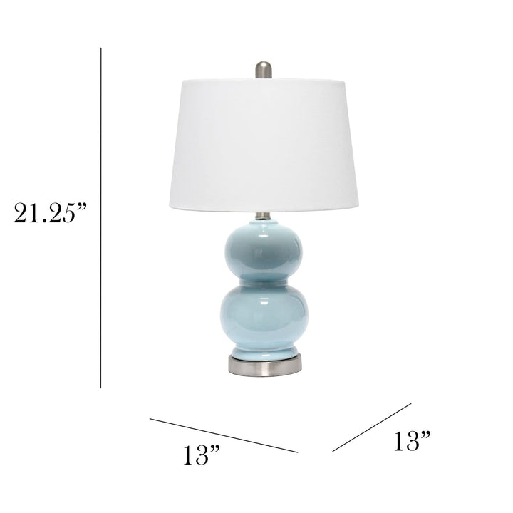 Elegant Designs LT2100-LTB Stacked Stone Double Gourd Ceramic Lamp Light Blue - Diamond Home USA