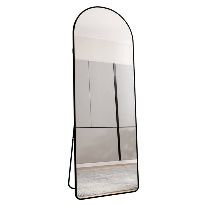65" Modern Aluminium Framed Freestanding Full Length Mirror in Black - Diamond Home USA