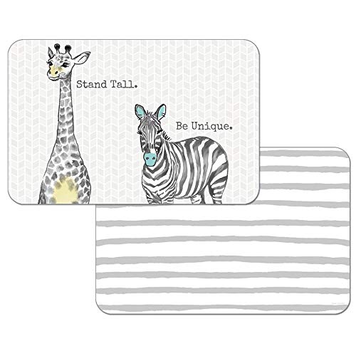 Reversible Wipe-Clean Placemats Set of 4 Be Multi Color Rectangle Plastic