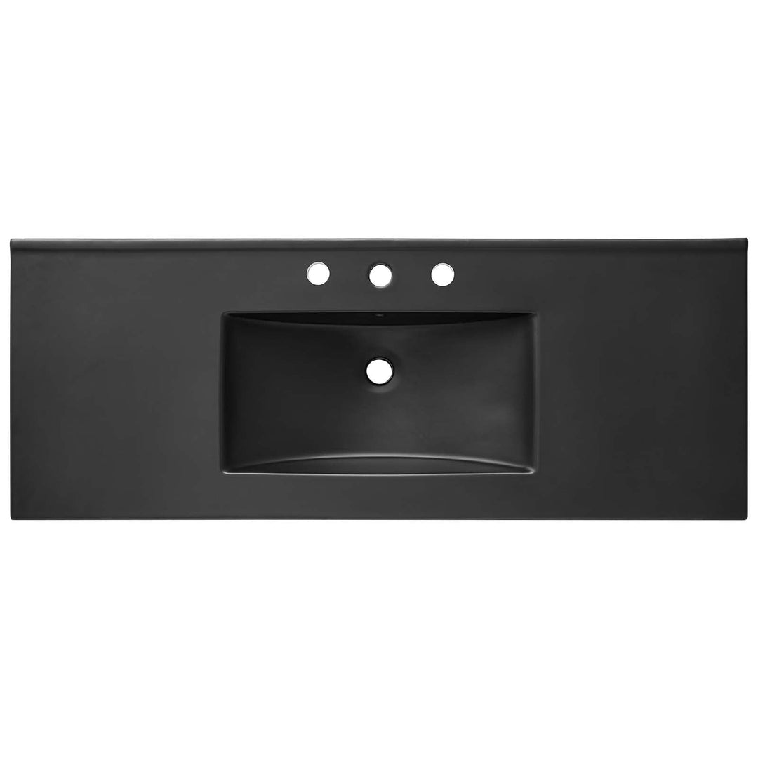 Cayman 48" Single Basin Bathroom Sink - Black - Diamond Home USA