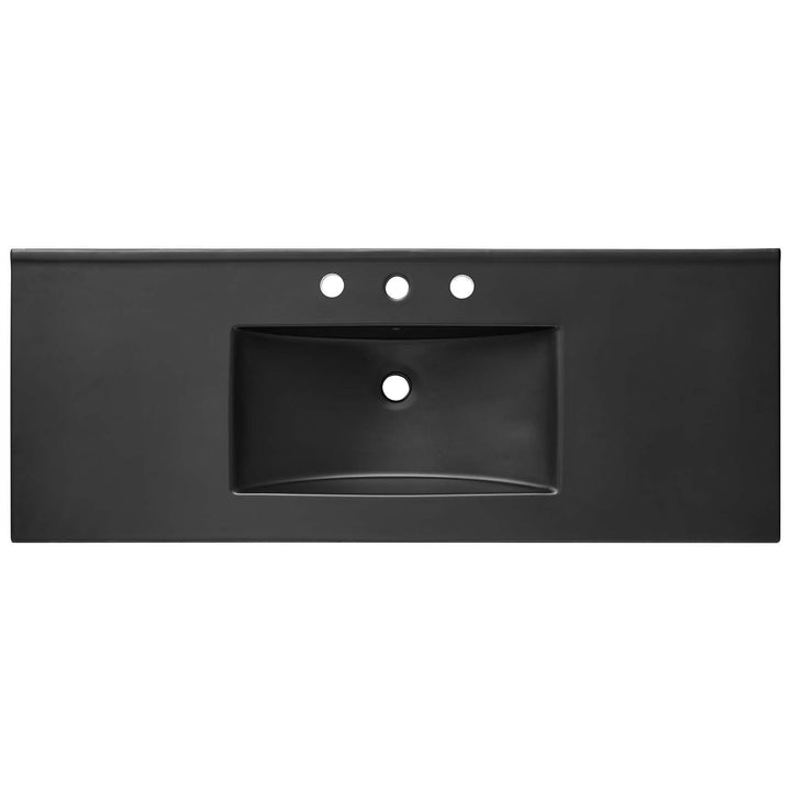 Cayman 48" Single Basin Bathroom Sink - Black - Diamond Home USA