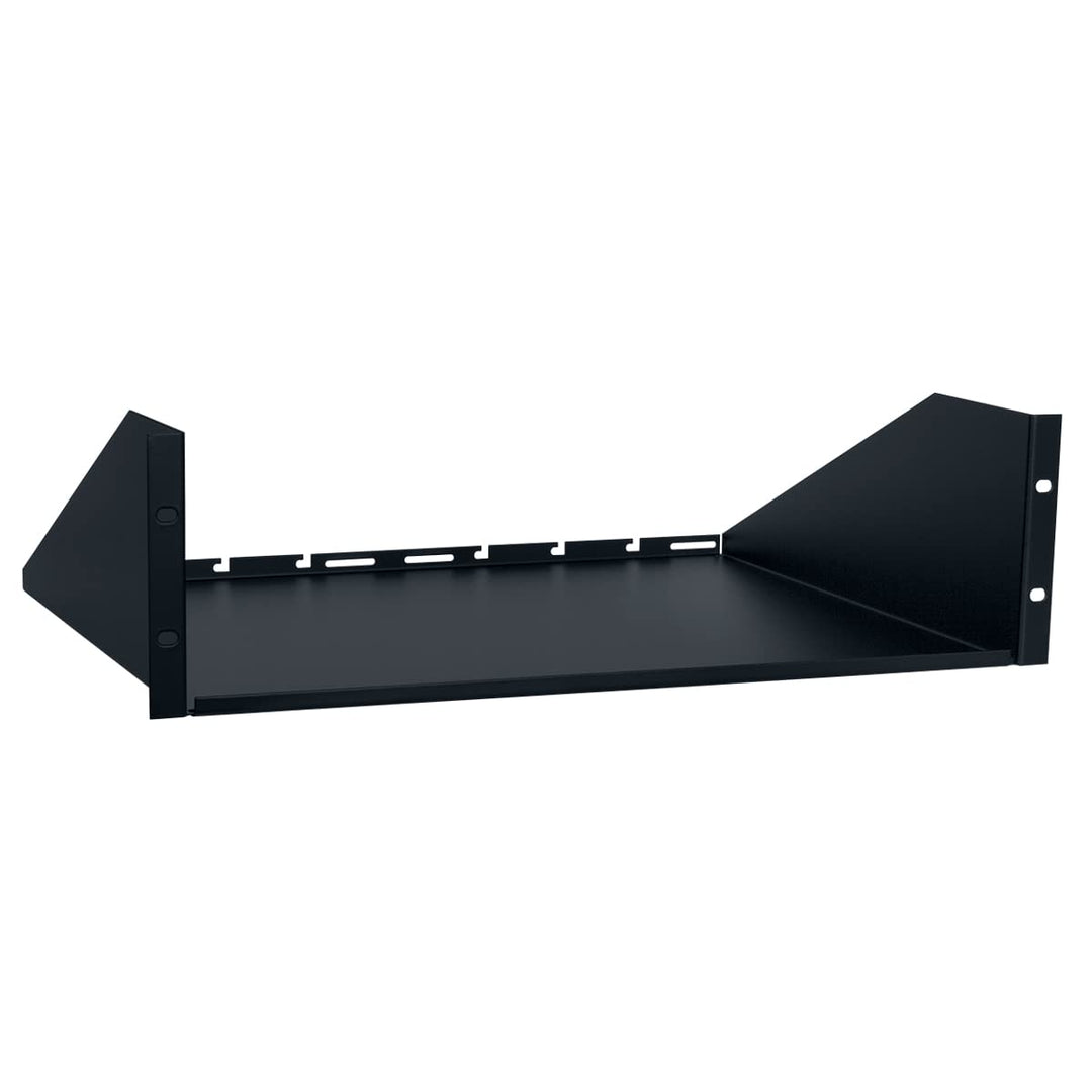 Lowell US-314 Rack Utility Shelf with Solid Base; 3U Height and 14 Inches Depth;