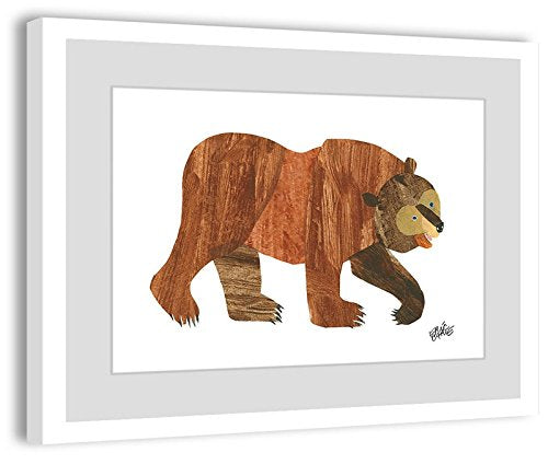 Eric Carle 'Brown Bear' Framed Painting Print 18" X 12" - Diamond Home USA