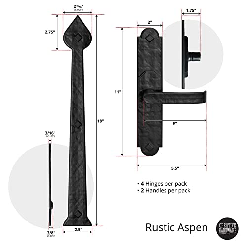 Cre8tive Hardware Rustic Aspen Magnetic Garage Door Hardware (6-Piece Set) - Diamond Home USA
