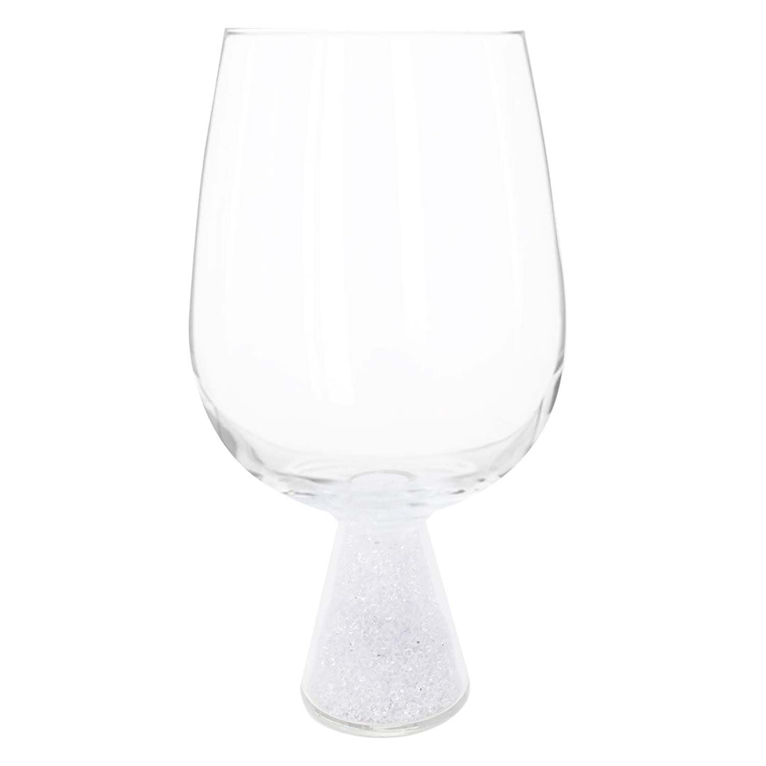 Rhinestone Stemless Crystal-filled Wine Glass Set Of 6 Silver Crystal - Diamond Home USA