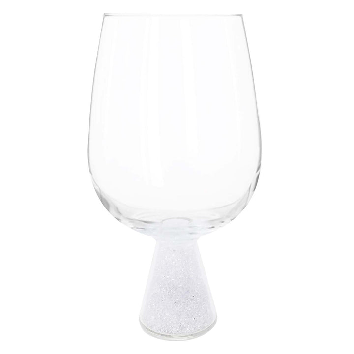 Rhinestone Stemless Crystal-filled Wine Glass Set Of 6 Silver Crystal - Diamond Home USA
