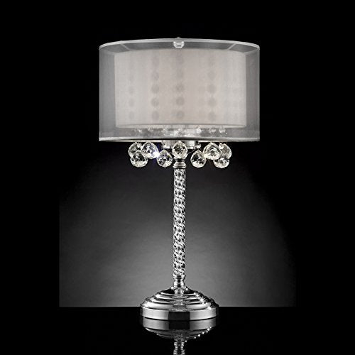 Ore International K-5149T 30" Moiselle Crystal Table Lamp Silver - Diamond Home USA
