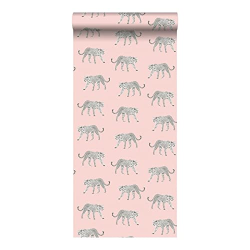 Pink Jaguars Wallpaper 20.9 X Animal Print Wildlife Washable - Diamond Home USA