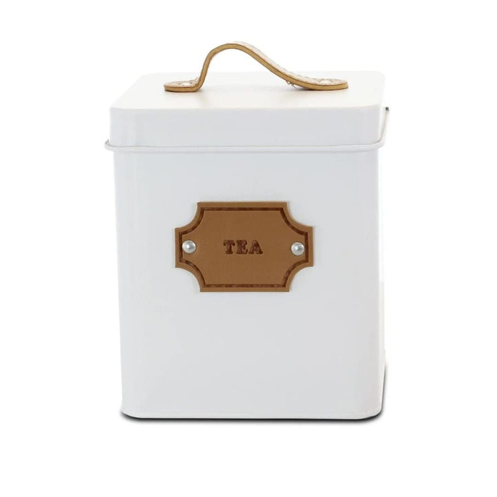 Kitchen Food Storage And Organization 5 Piece Canister Set In White Metal - Diamond Home USA