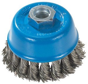 Walter 13F304 Wire Cup Brush - 3 in. Carbon Steel Knot Twisted Wire Cup - Diamond Home USA