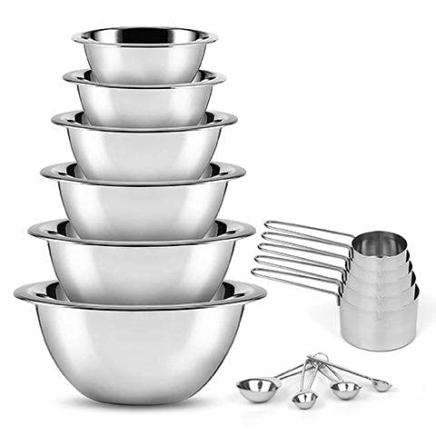 SleekDine Stainless Steel Mixing Bowls (Set of 6) Mixing bowls Set For Kitchen -