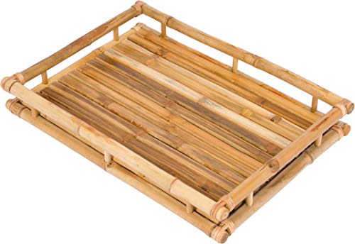 Statra Bamboo Butler Table With Removable Serving Tray