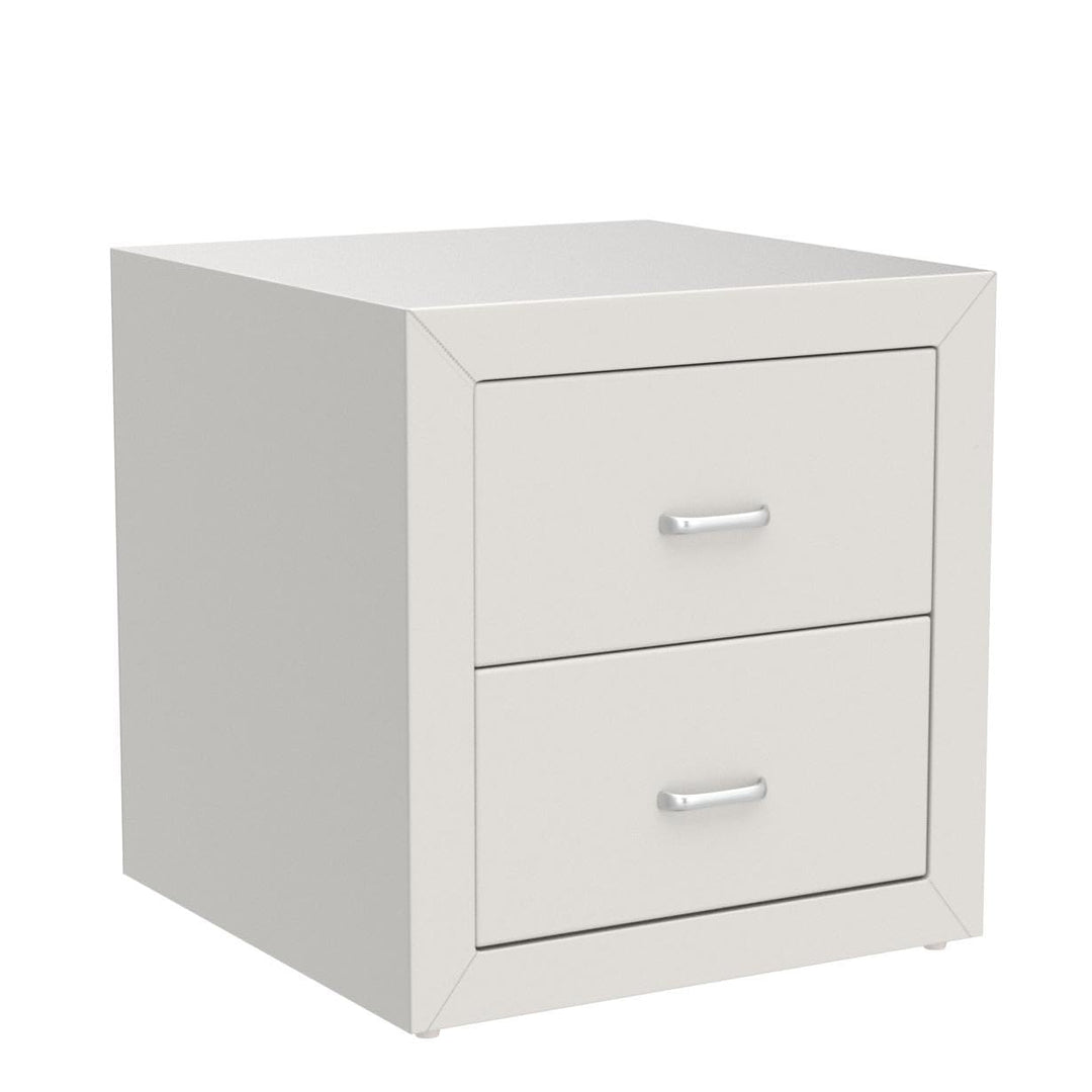 US Pride Furniture Riley White Faux Leather Modern Night Stand - Diamond Home USA