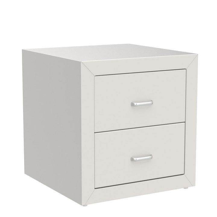 US Pride Furniture Riley White Faux Leather Modern Night Stand - Diamond Home USA