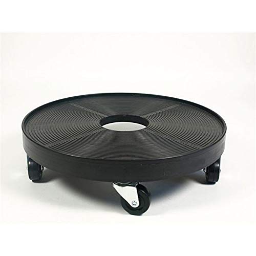 Black 16-inch Plant Dolly Round Metal Plastic - Diamond Home USA