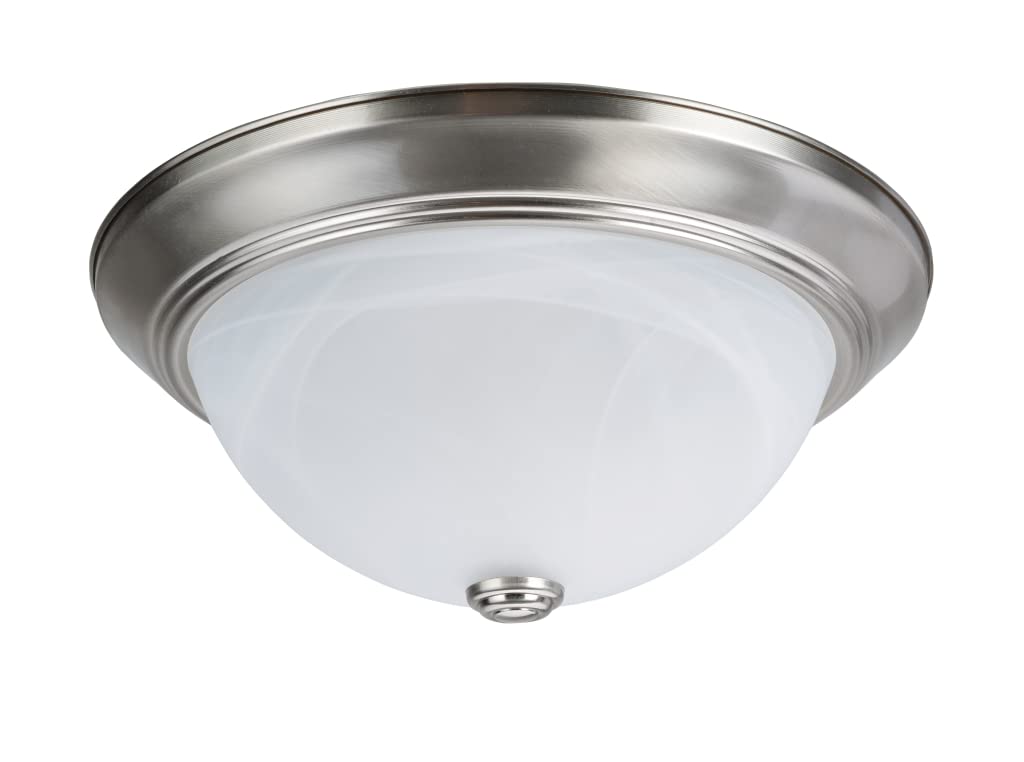 Aspen Creative 63014-1A 2-Light Flush Mount in Brushed Nickel Finish with