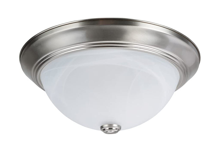 Aspen Creative 63014-1A 2-Light Flush Mount in Brushed Nickel Finish with