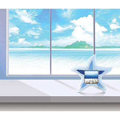 Nautical Decor Light Blue Stripes Starfish Frame Multi Color Rectangle Wood - Diamond Home USA