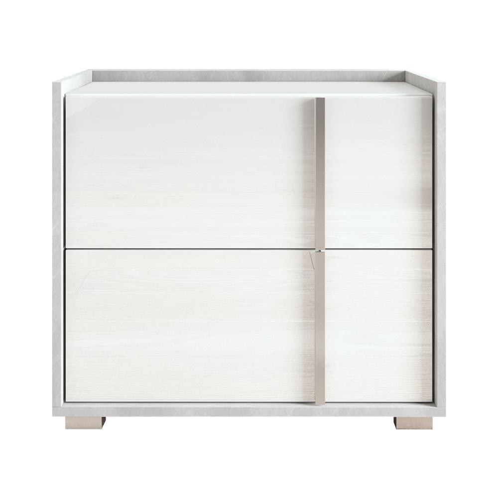 Sky 25" Nightstand White Mid-Century Modern Contemporary MDF Glossy Matte - Diamond Home USA