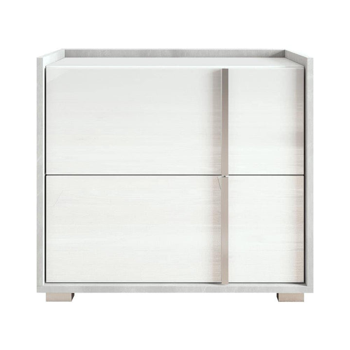 Sky 25" Nightstand White Mid-Century Modern Contemporary MDF Glossy Matte - Diamond Home USA