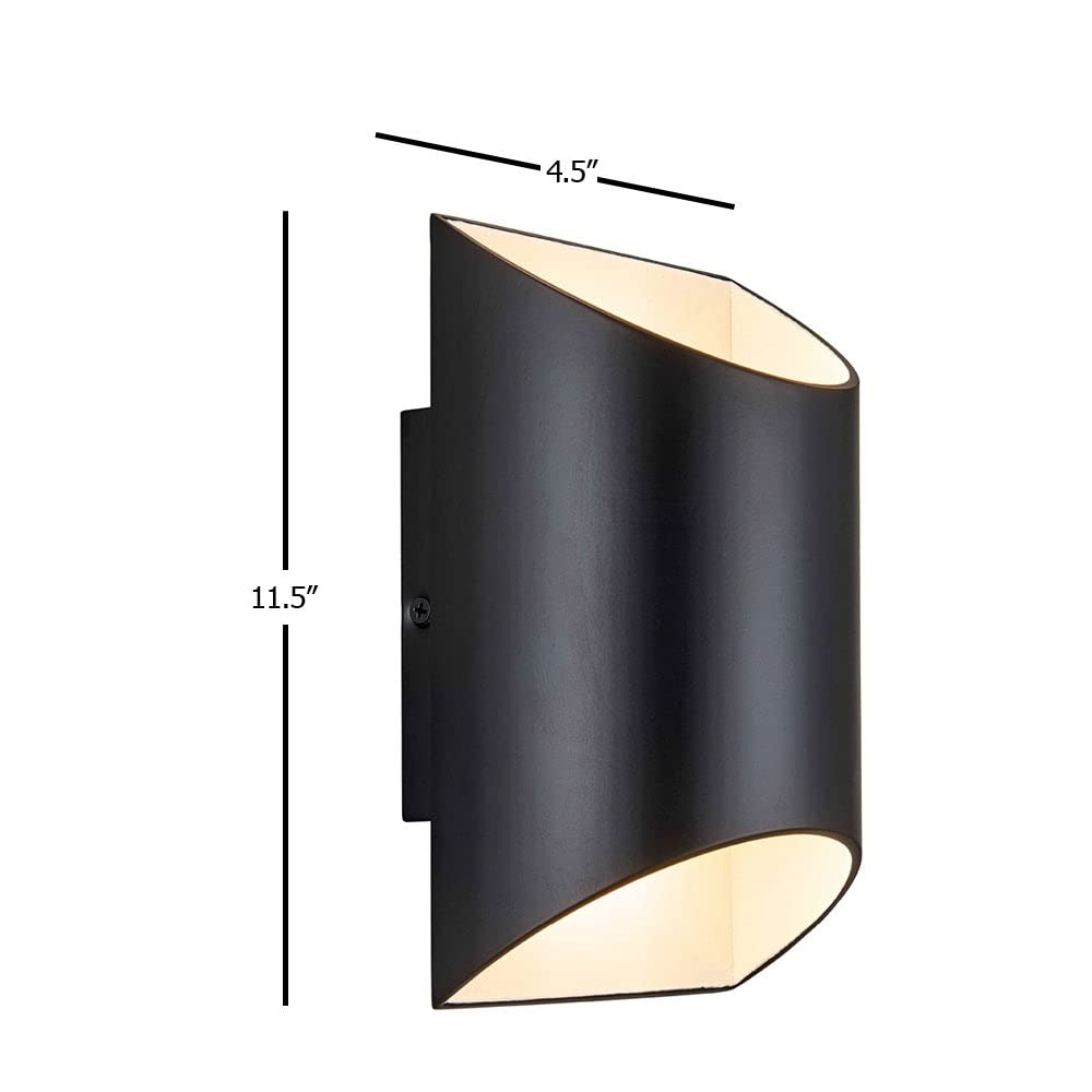 Black Led Outdoor Wall Cylinder Light Modern Contemporary Metal - Diamond Home USA